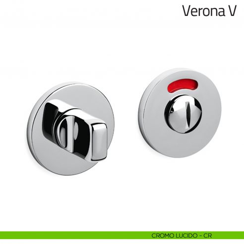 Nottolino per porta Verona V Olivari basso libero/occupato cromo lucido