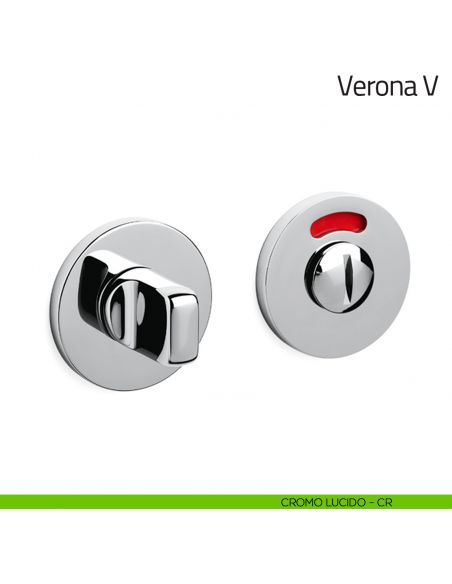 Nottolino per porta Verona V Olivari basso libero/occupato cromo lucido