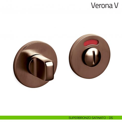 Nottolino per porta Verona V Olivari basso libero/occupato superbronzo satinato