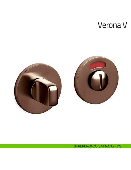 Nottolino per porta Verona V Olivari basso libero/occupato superbronzo satinato