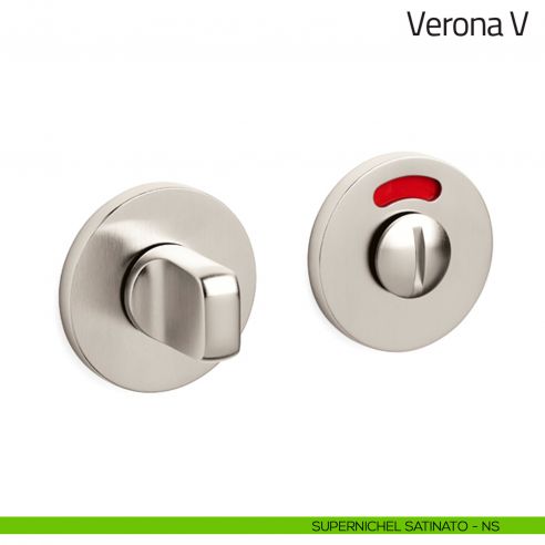 Nottolino per porta Verona V Olivari basso libero/occupato supernichel satinato