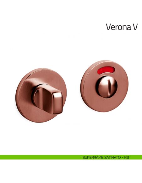 Nottolino per porta Verona V Olivari basso libero/occupato superrame satinato