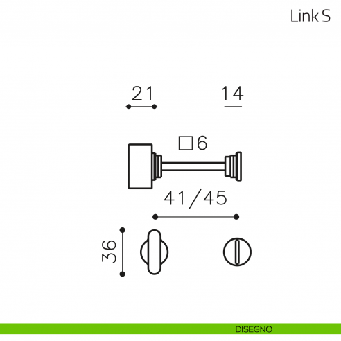 Nottolino per porta Link S Olivari disegno