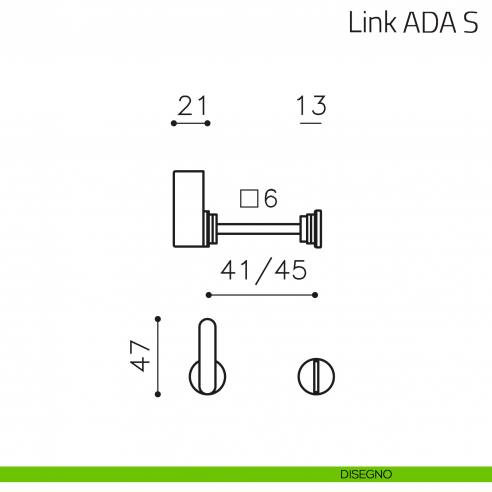 Nottolino per porta Link ADA S Olivari disegno