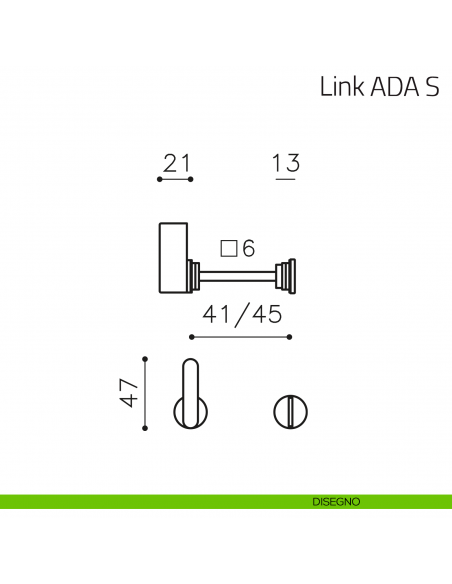 Nottolino per porta Link ADA S Olivari disegno