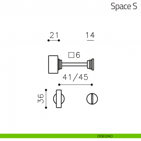 Nottolino per porta Space S Olivari disegno