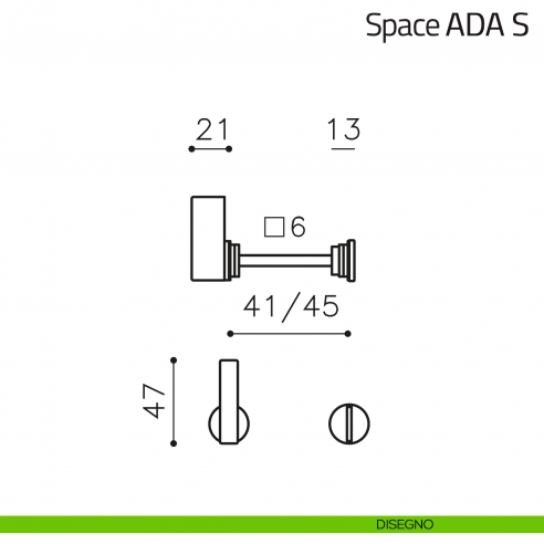 Nottolino per porta Space ADA S Olivari disegno