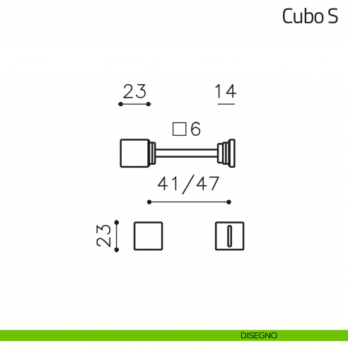 Nottolino per porta Cubo S Olivari disegno
