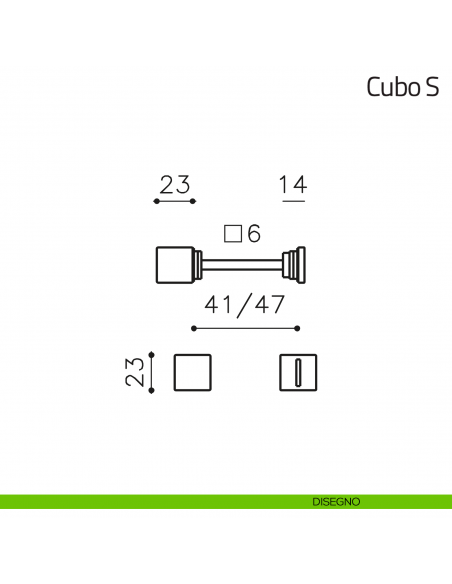 Nottolino per porta Cubo S Olivari disegno