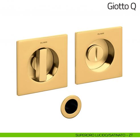 Maniglia per porta scorrevole Giotto Q Olivari superoro lucido/satinato