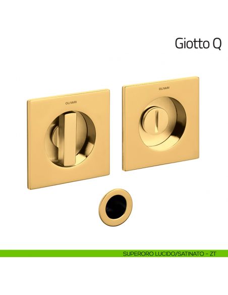 Maniglia per porta scorrevole Giotto Q Olivari superoro lucido/satinato