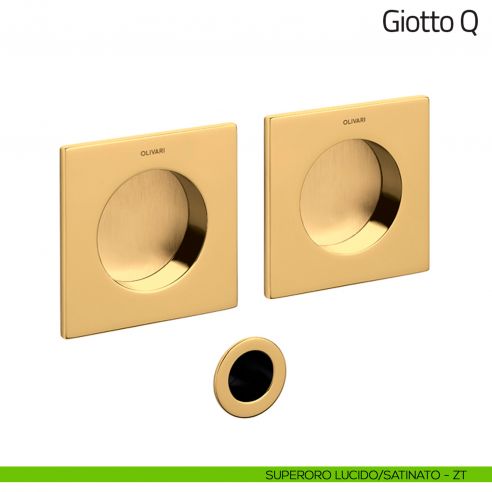 Maniglia per porta scorrevole Giotto Q Olivari superoro lucido/satinato