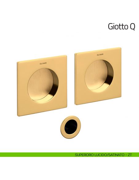 Maniglia per porta scorrevole Giotto Q Olivari superoro lucido/satinato