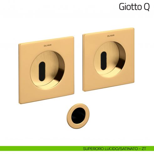 Maniglia per porta scorrevole Giotto Q Olivari superoro lucido/satinato