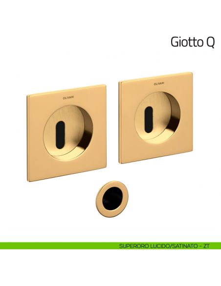 Maniglia per porta scorrevole Giotto Q Olivari superoro lucido/satinato