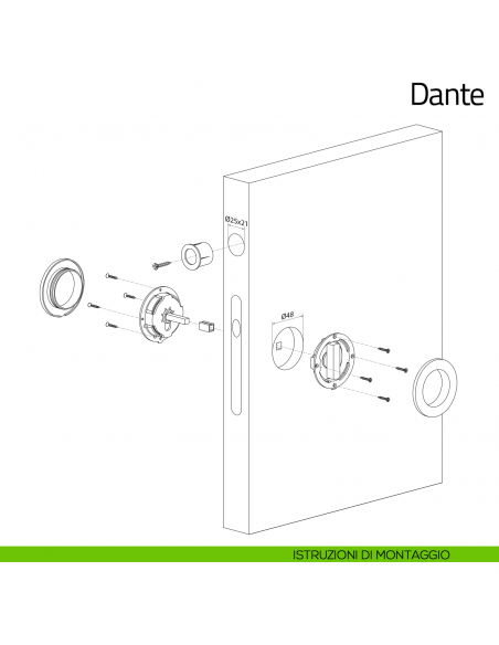 Maniglia per porta scorrevole Dante Olivari istruzioni di montaggio
