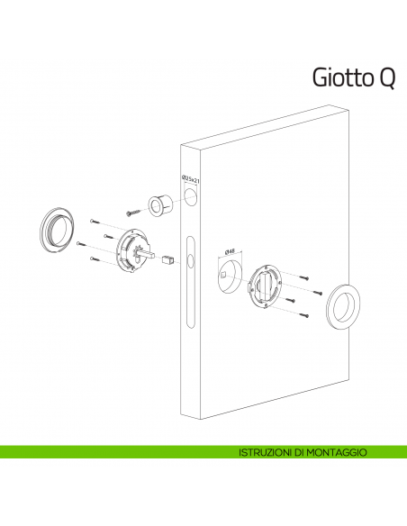 Maniglia per porta scorrevole Giotto Q Olivari istruzioni di montaggio