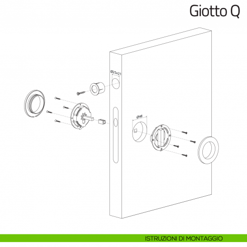 Maniglia per porta scorrevole Giotto Q Olivari istruzione di montaggio