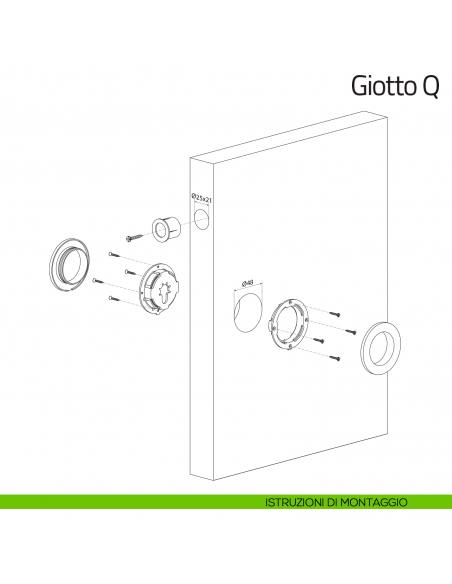 Maniglia per porta scorrevole Giotto Q Olivari istruzioni di montaggio