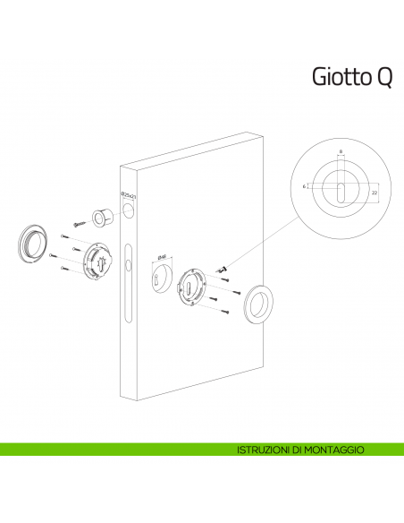 Maniglia per porta scorrevole Giotto Q Olivari istruzioni di montaggio