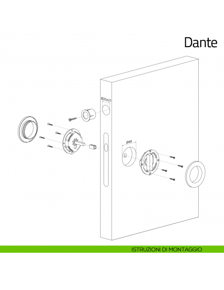 Maniglia per porta scorrevole Dante Olivari istruzioni di montaggio