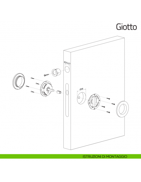 Maniglia per porta scorrevole Giotto Olivari istruzioni di montaggio
