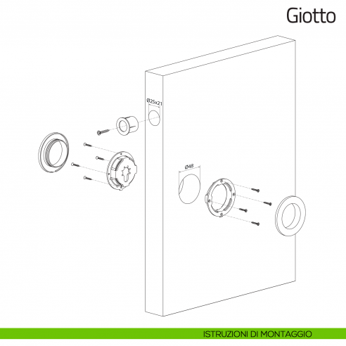 Maniglia per porta scorrevole Giotto Olivari istruzioni di montaggio