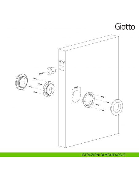Maniglia per porta scorrevole Giotto Olivari istruzioni di montaggio