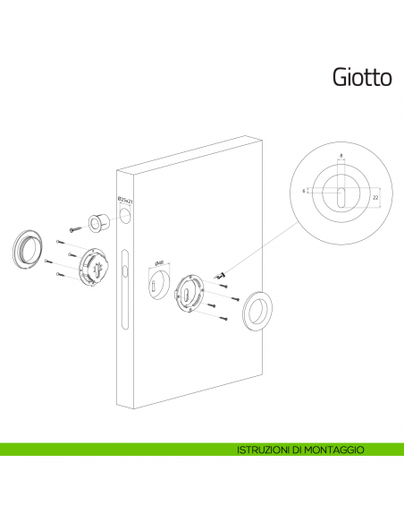 Maniglia per porta scorrevole Giotto Olivari istruzioni di montaggio