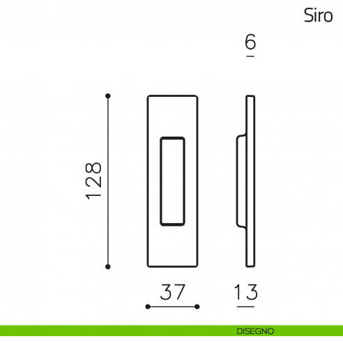 Maniglia per porta scorrevole Siro Olivari senza foro chiave disegno