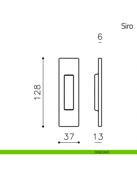 Maniglia per porta scorrevole Siro Olivari senza foro chiave disegno