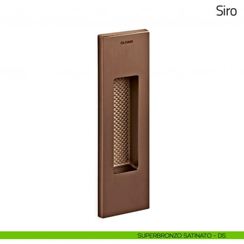 Maniglia per porta scorrevole Siro Olivari senza foro chiave superbronzo satinato