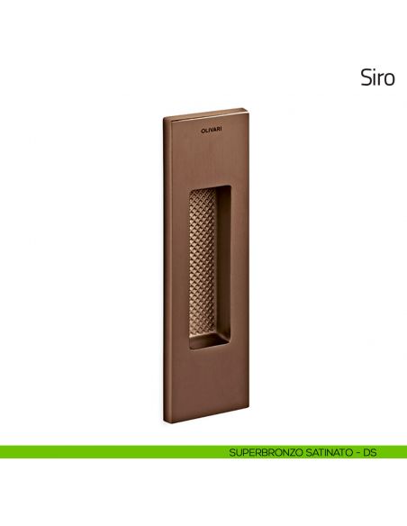 Maniglia per porta scorrevole Siro Olivari senza foro chiave superbronzo satinato