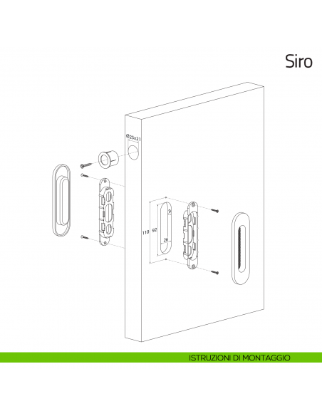 Maniglia per porta scorrevole Siro Olivari senza foro chiave istruzioni di montaggio