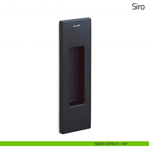 Maniglia per porta scorrevole Siro Olivari senza foro chiave nero opaco