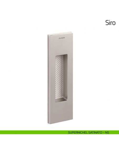 Maniglia per porta scorrevole Siro Olivari senza foro chiave supernichel satinato
