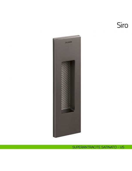 Maniglia per porta scorrevole Siro Olivari senza foro chiave superantracite satinato