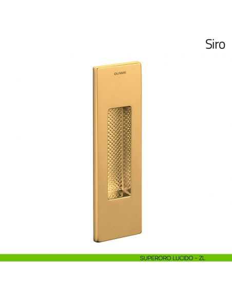 Maniglia per porta scorrevole Siro Olivari senza foro chiave superoro lucido