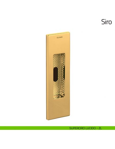 Maniglia per porta scorrevole Siro Olivari con foro chiave superoro lucido