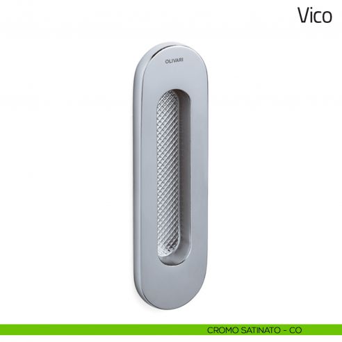 Maniglia per porta scorrevole Vico Olivari senza foro chiave cromo satinato
