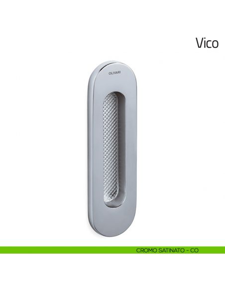 Maniglia per porta scorrevole Vico Olivari senza foro chiave cromo satinato