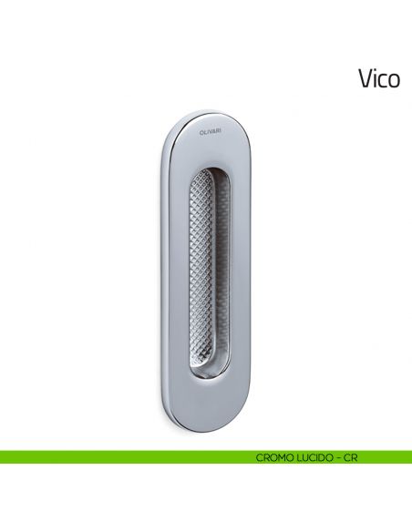 Maniglia per porta scorrevole Vico Olivari senza foro chiave cromo lucido