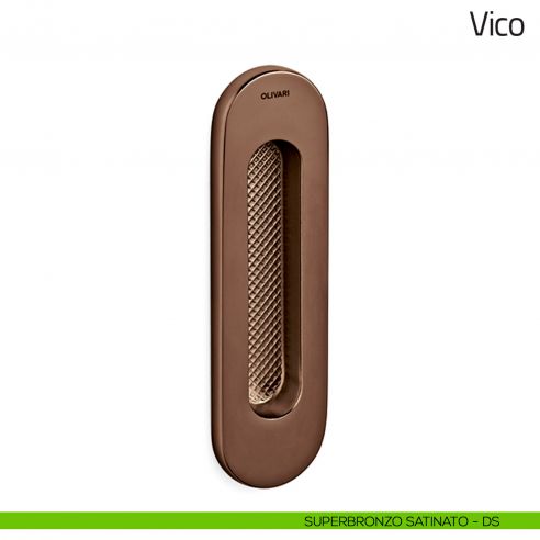 Maniglia per porta scorrevole Vico Olivari senza foro chiave superbronzo satinato