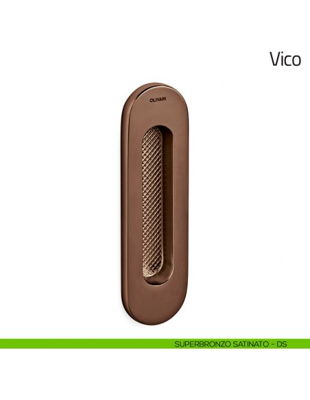 Maniglia per porta scorrevole Vico Olivari senza foro chiave superbronzo satinato