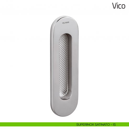 Maniglia per porta scorrevole Vico Olivari senza foro chiave superinox satinato
