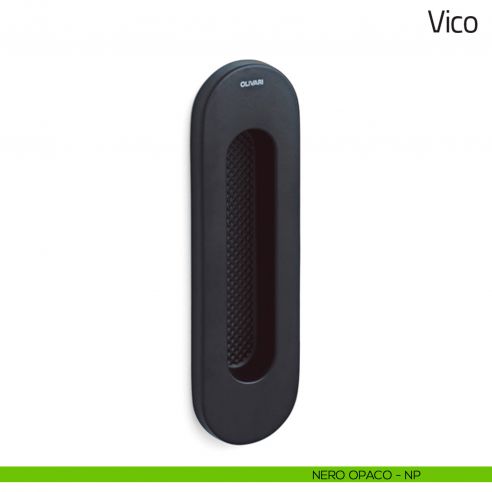 Maniglia per porta scorrevole Vico Olivari senza foro chiave nero opaco