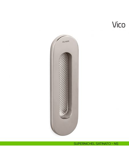 Maniglia per porta scorrevole Vico Olivari senza foro chiave supernichel satinato