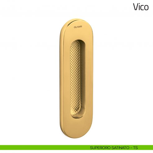 Maniglia per porta scorrevole Vico Olivari senza foro chiave superoro satinato