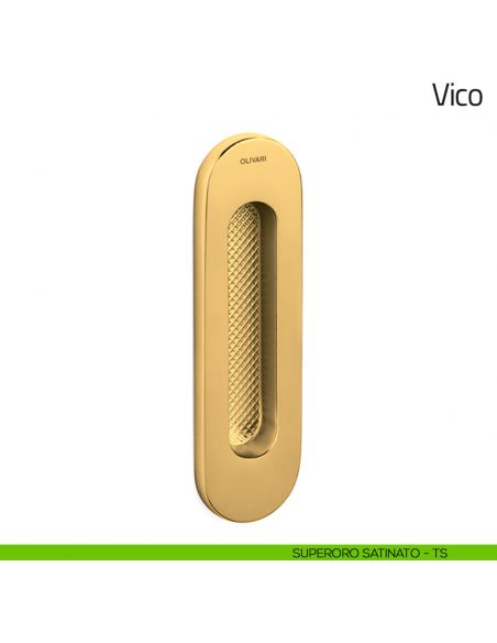 Maniglia per porta scorrevole Vico Olivari senza foro chiave superoro satinato