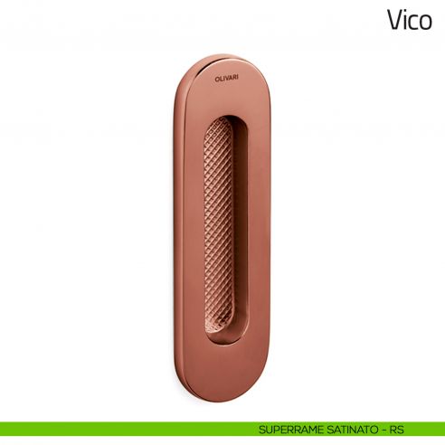 Maniglia per porta scorrevole Vico Olivari senza foro chiave superrame satinato